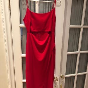Lulu’s long red dress